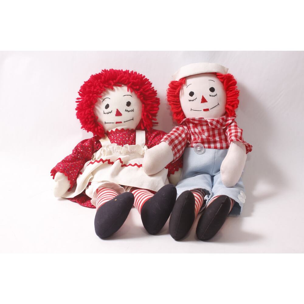 Raggedy Ann and Andy Rag Doll Lot Handmade Plush Collectible ~ 260427-WH M-05-08